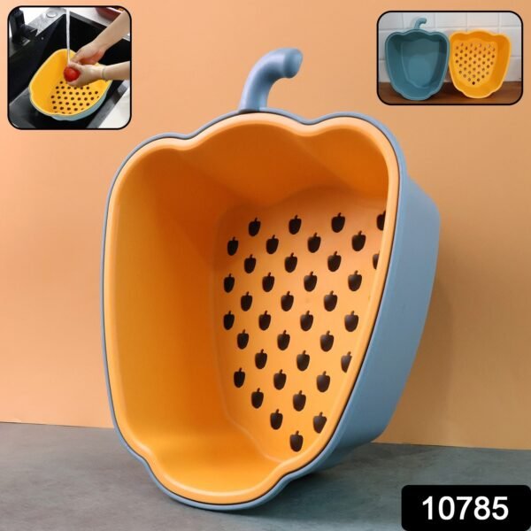 Pepper Shape Washing Bowl – 2-in-1 Draining & Serving Set