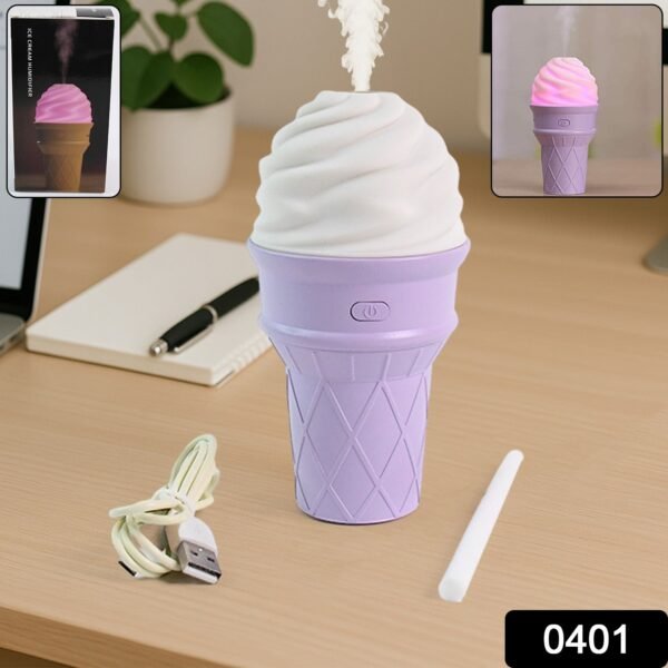 Ice Cream Cone Humidifier – Portable Cool Mist Air Freshener