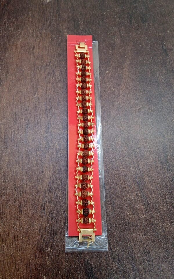 Rudraksha Bracelet – Golden Modern Design for Meditation | Bracelet Bar