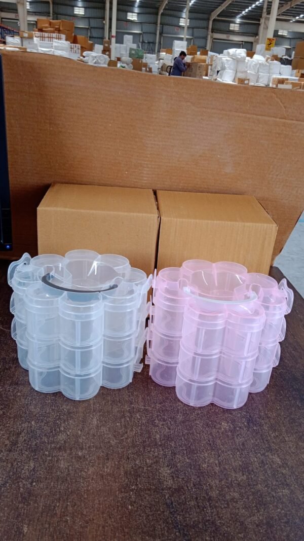 Flower-Shaped 3-Layer Storage Box – 9 Compartments Organizer