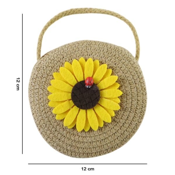 Mini Round Crossbody Purse – Trendy sunflower design for casual wear