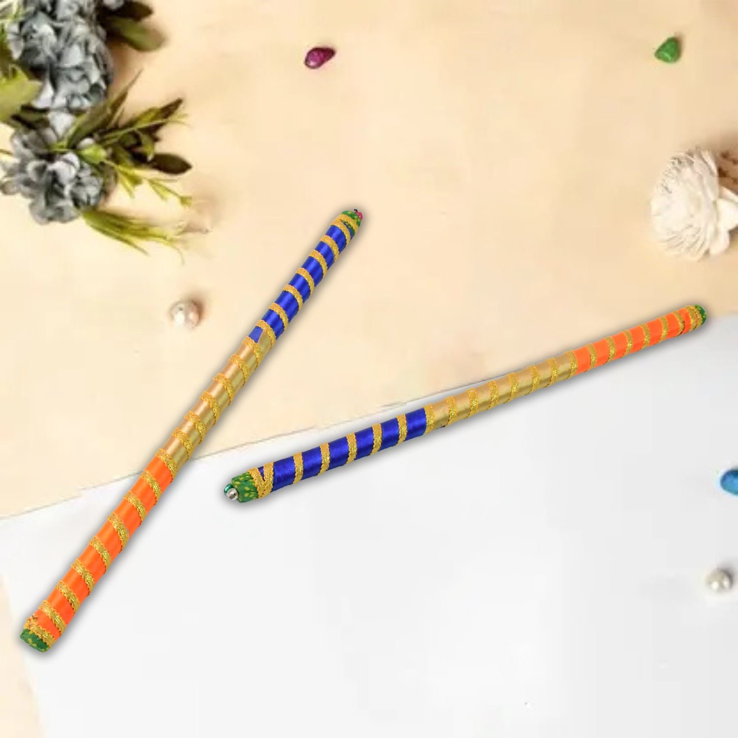 Decorative Dandiya Sticks – Colorful Pair for Navratri Garba