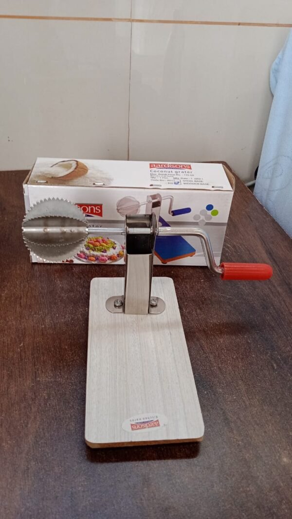 Coconut Scraper with Wooden Base – Safe & Durable | Quickslice