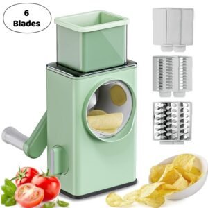 Stainless Steel Vegetable Chopper – 6 Blades & Mandoline Slicer | CookAura