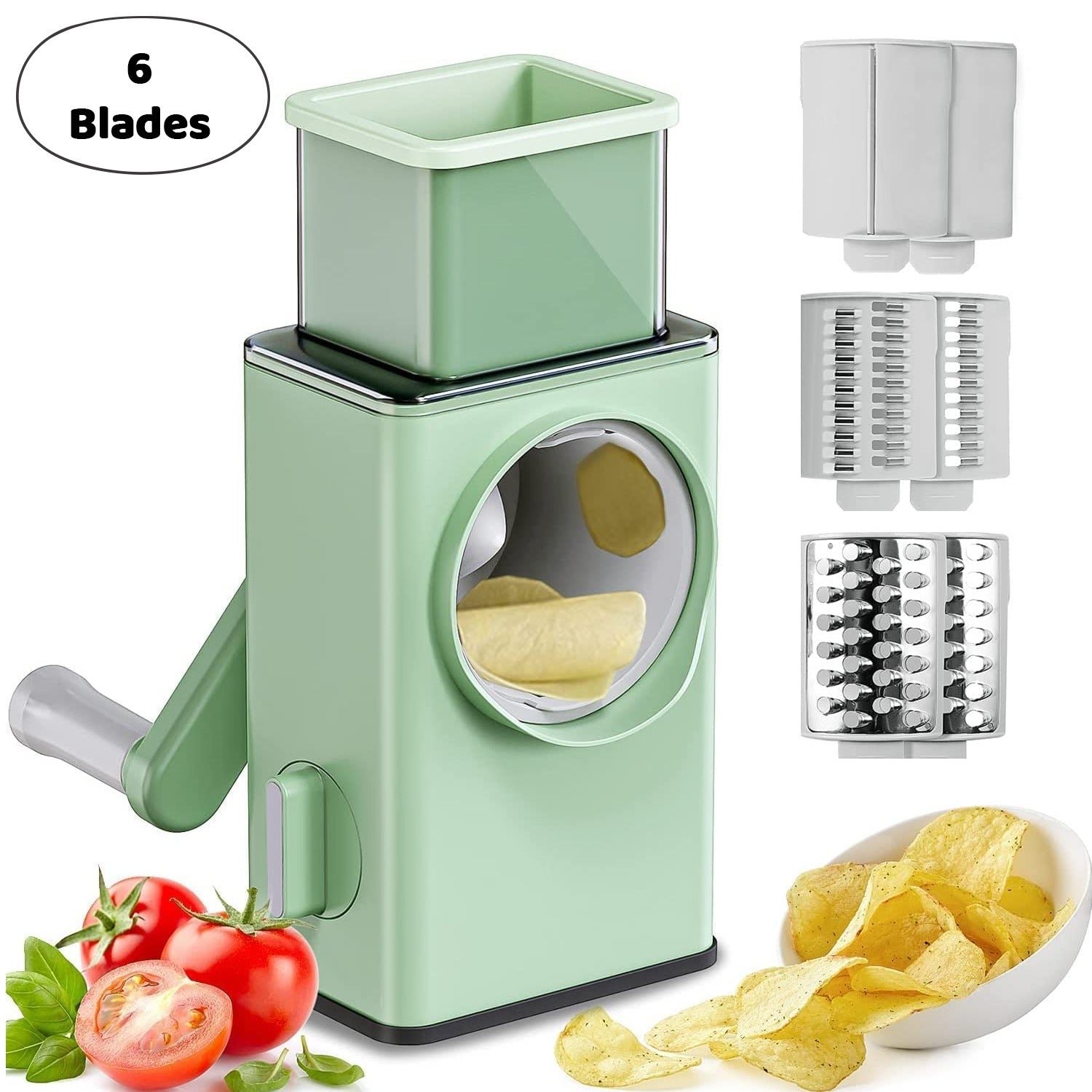 de00b380-df28-450f-9efe-6d764870796b Stainless Steel Vegetable Chopper – 6 Blades & Mandoline Slicer | CookAura