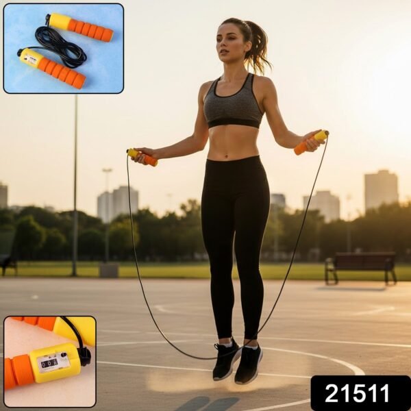 Adjustable Fitness Jump Rope – Digital Counter & Anti-Slip Grip