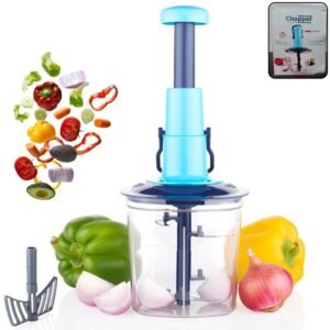 Manual Vegetable Chopper 6-Blade Stainless Steel – 950ML | XcelCraft