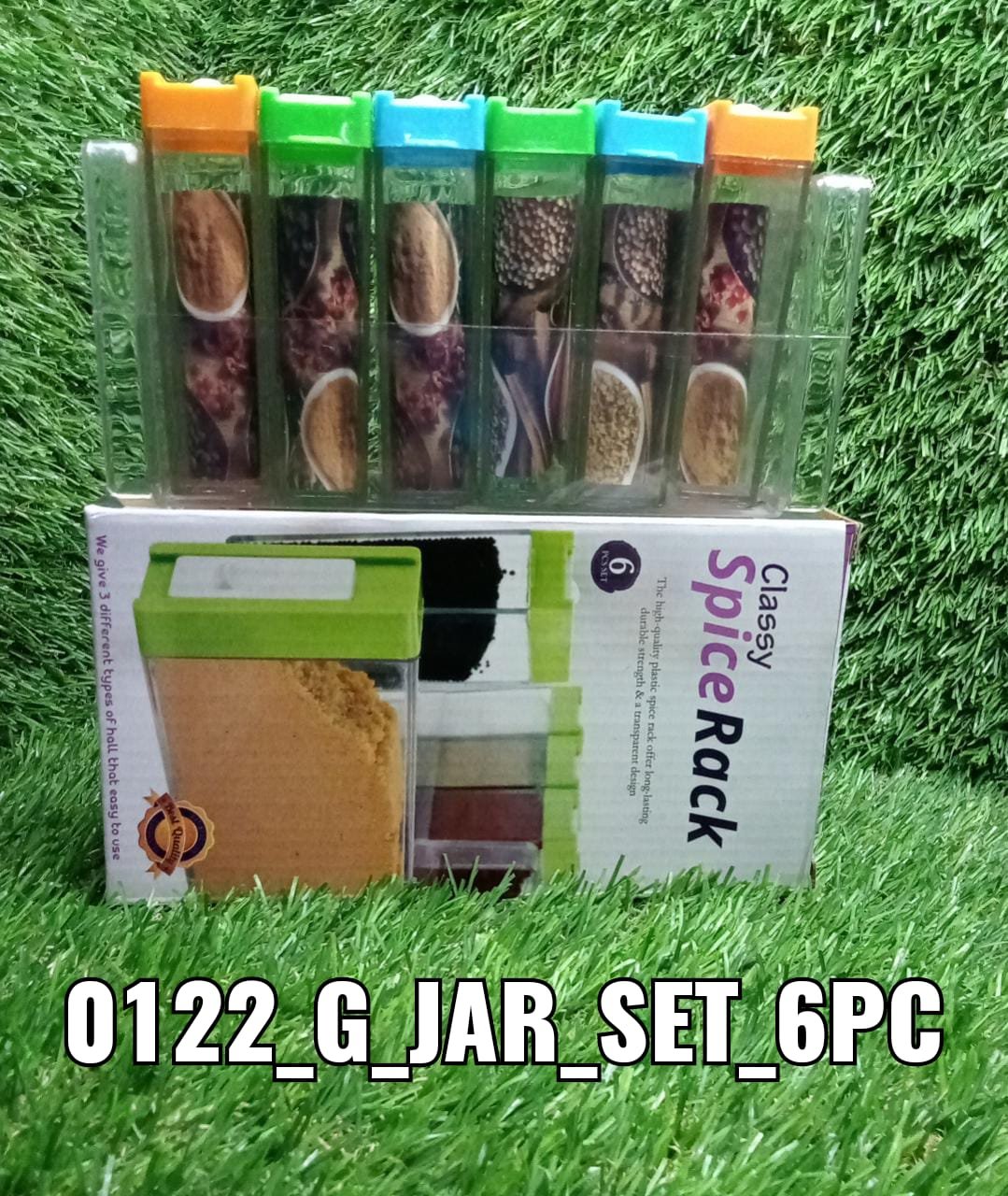 df3840e9-ba72-4d88-bc2c-d48853c95b06 Plastic Spice Jars – Airtight 6-Piece Multicolor Set | Tidy Table