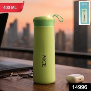 Leak-Proof Plastic Flask – Lightweight 400ML Green Bottle
