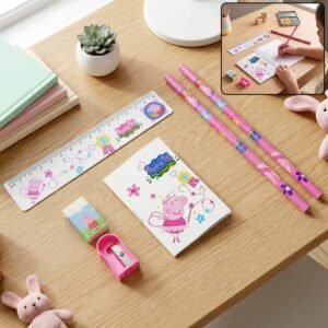 6-in-1 Student Stationery Combo Kit with Pencils, Ruler and Pouch for Kids (1 Set)