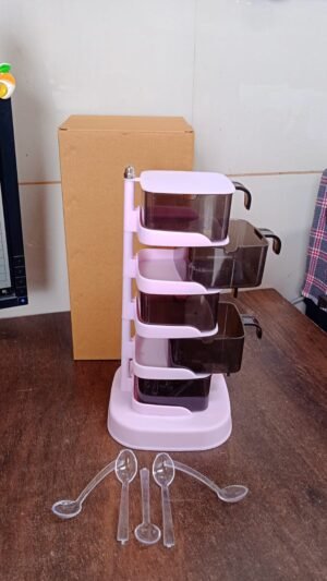 Rotating Spice Rack – 5-Section Vertical Organizer | Lunchie Bunchie