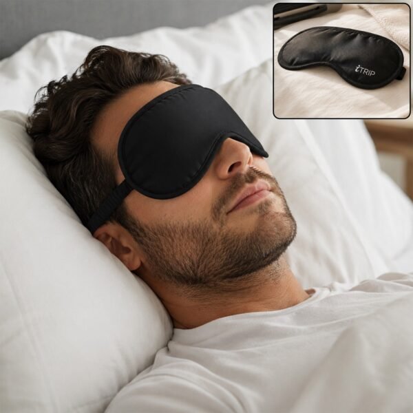 Men Sleeping Eye Mask Light Blocking Soft Adjustable for Sleep Travel (1 Pc)