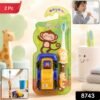 Kids Cartoon Toothbrush with Toy, Soft Bristle Children Brush (2 Pcs)