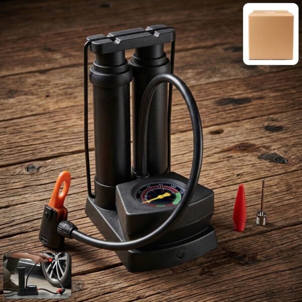 Foot Air Pump – Compact, Portable with Pressure Gauge for Tires
