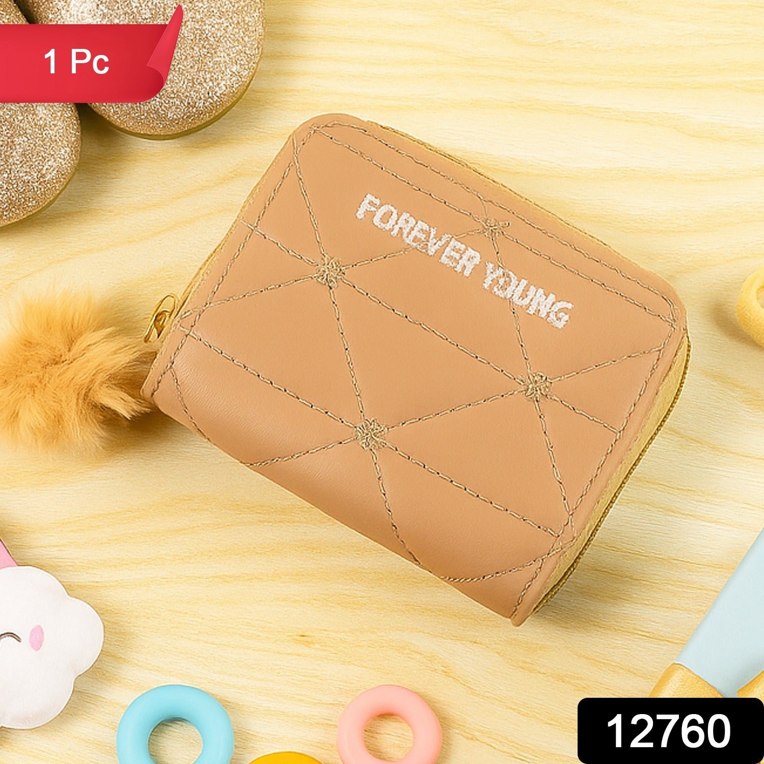 Kids Wallet with Soft Fur Zip Puller – Compact & Stylish Purse