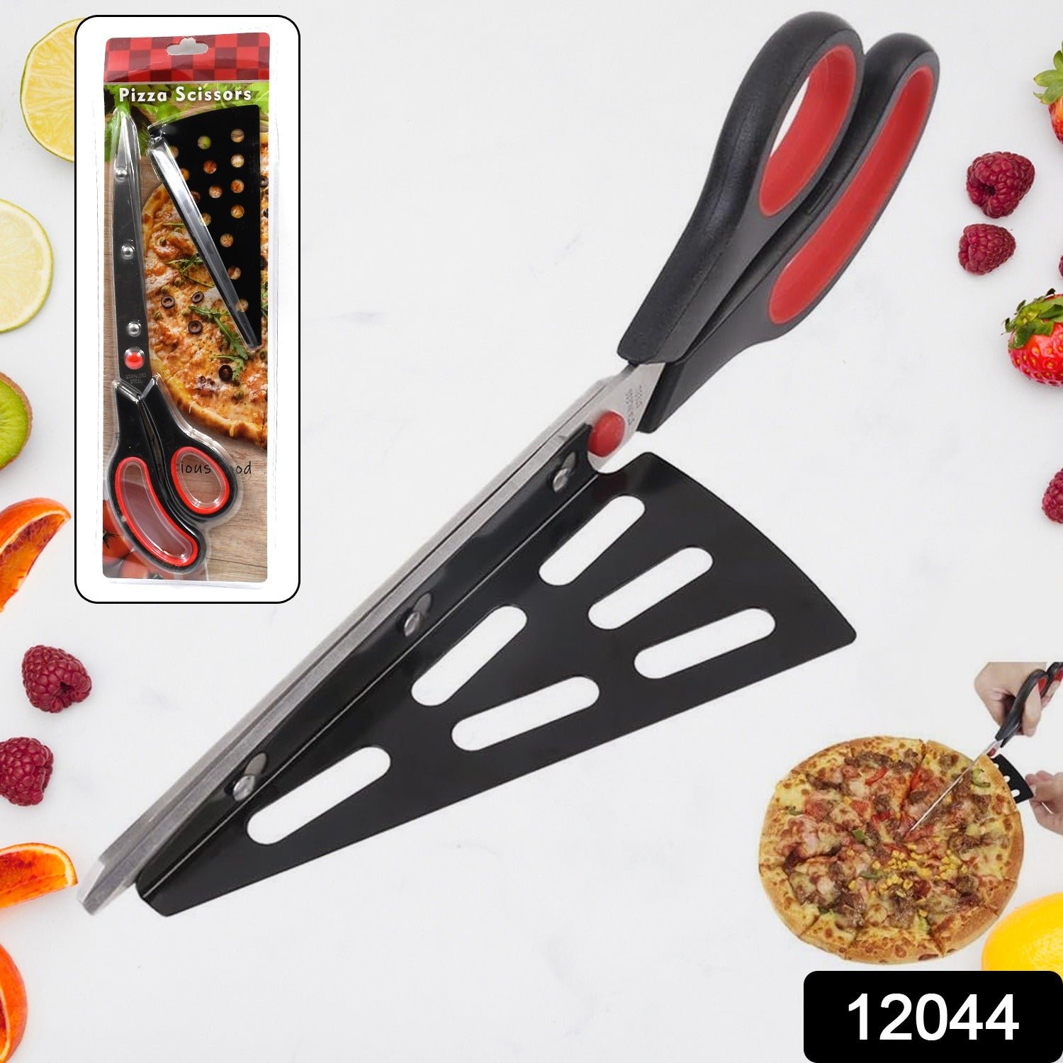 Pizza Cutter Scissors – Stainless Steel with Removable Spatula | Quickslice
