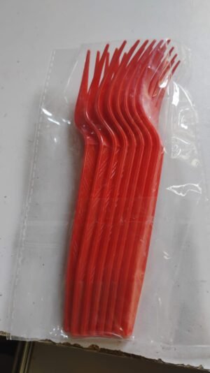 Red Disposable Plastic Forks – Durable & Reusable 8 Pack