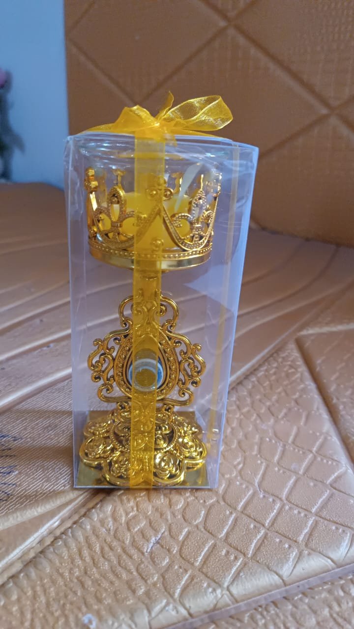 Diwali Candle Holder – Smokeless Glass Tea Light with Plastic Stand