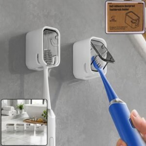 Self Adhesive Dustproof Toothbrush Holder – Space-saving Wall Mount