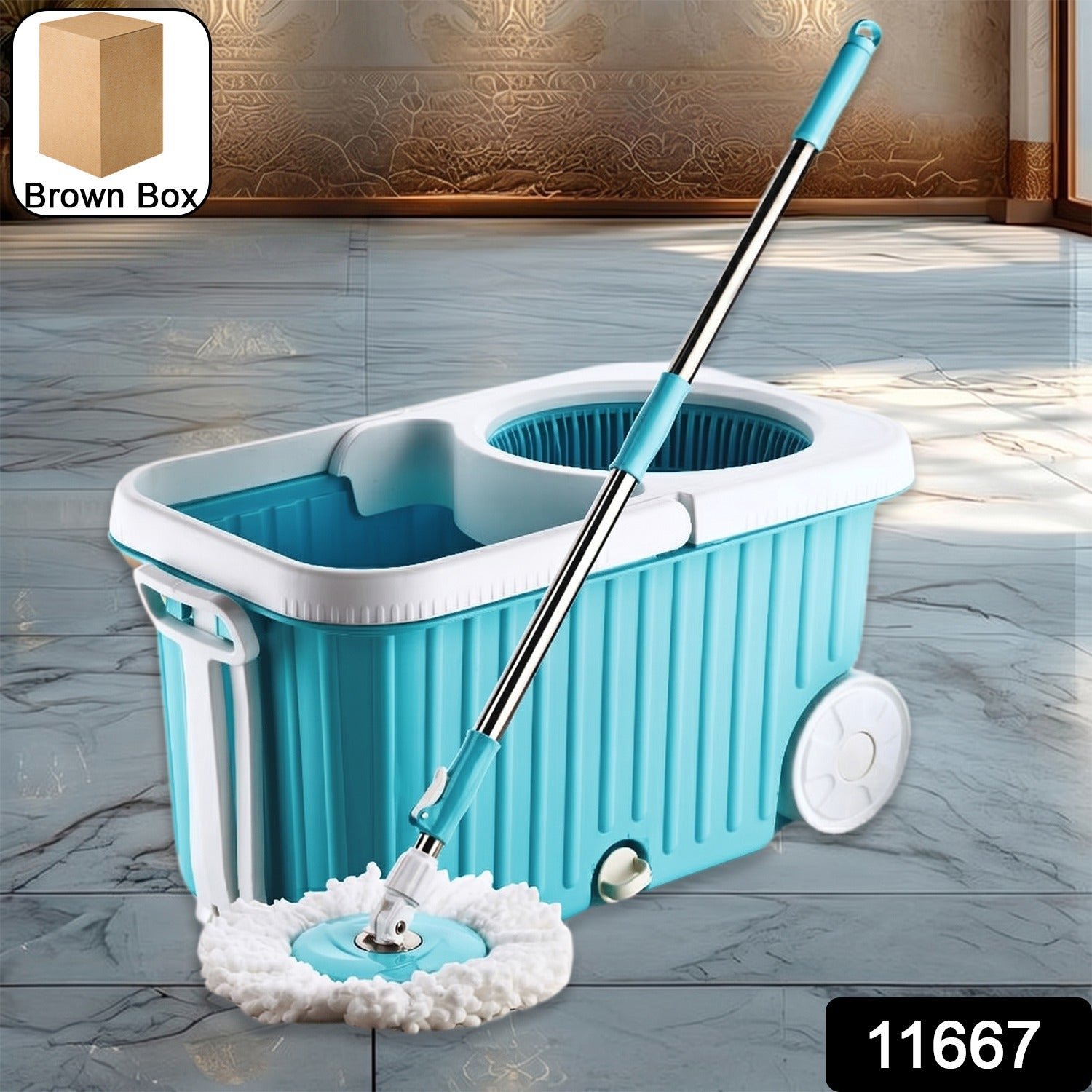 Spin Mop – 360° Rotating Stainless Steel Spinner for Deep Cleaning