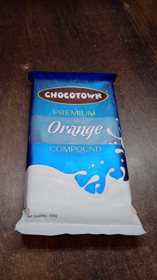 Orange Chocolate Compound – Premium Baking Slab 500gm | Chocotown