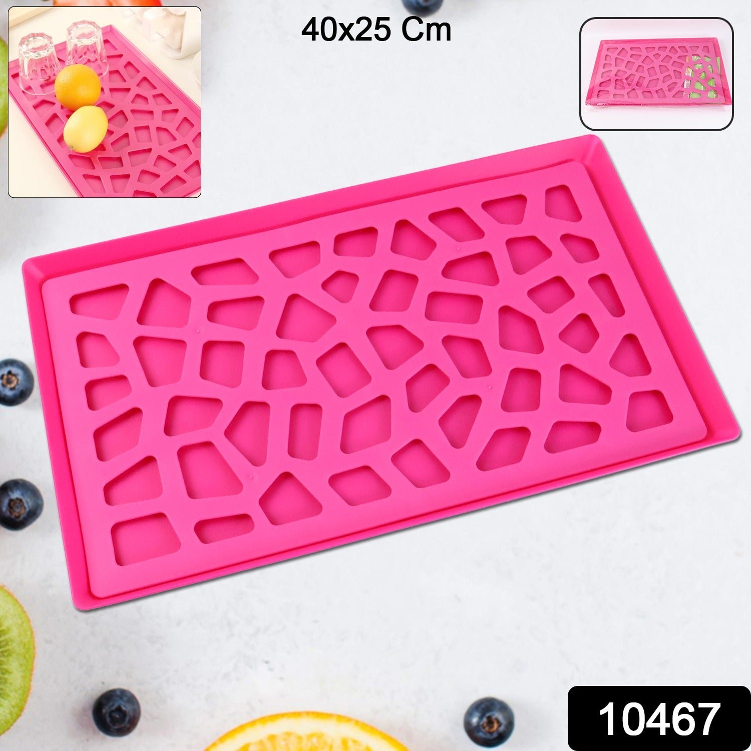 Plastic Kitchen Tray – Durable Modern Hollow Design 40x25 cm