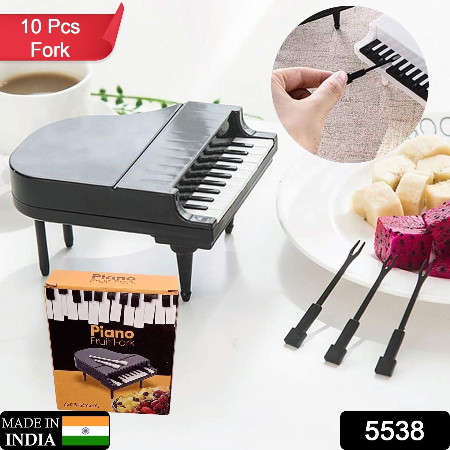 Piano Fruit Forks – 10 Pc Decorative Snack Set | Vastate