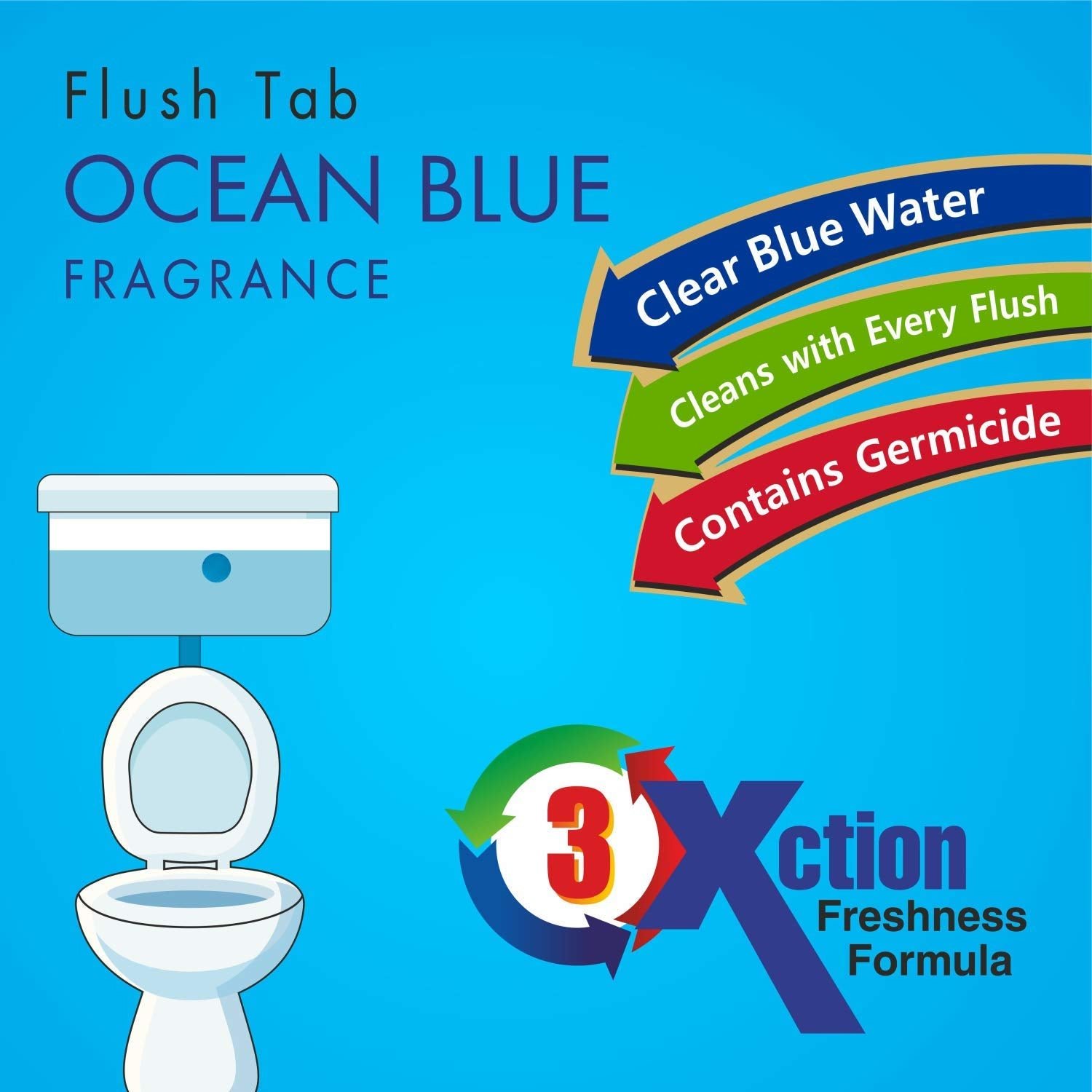 Toilet Cleaner Tabs – Automatic Flush, Ocean Blue | Wonder Fresh
