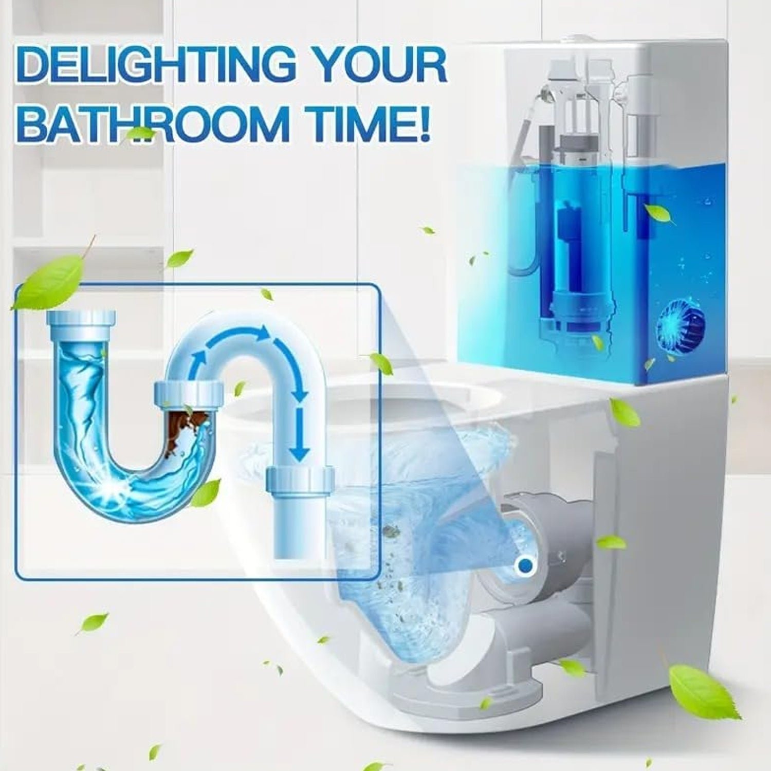 Toilet Cleaner Tabs – Automatic Flush, Ocean Blue | Wonder Fresh