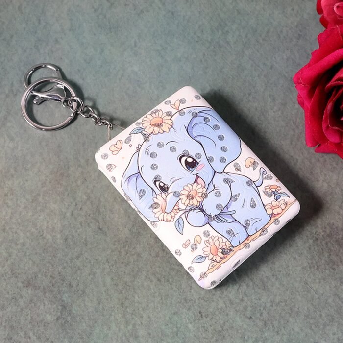 Foldable Mirror Keychain – Compact, Cute Elephant Design