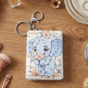 Foldable Mirror Keychain – Compact, Cute Elephant Design