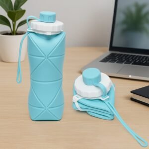 600ml Collapsible Silicone Water Bottle – Foldable & Leakproof