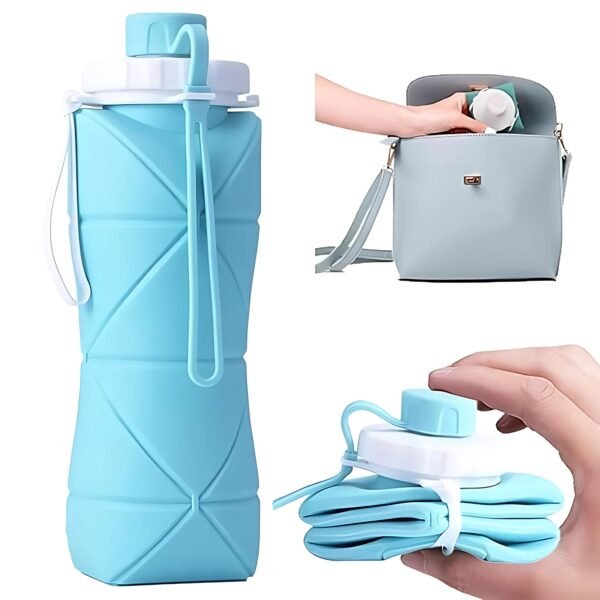 600ml Collapsible Silicone Water Bottle – Foldable & Leakproof