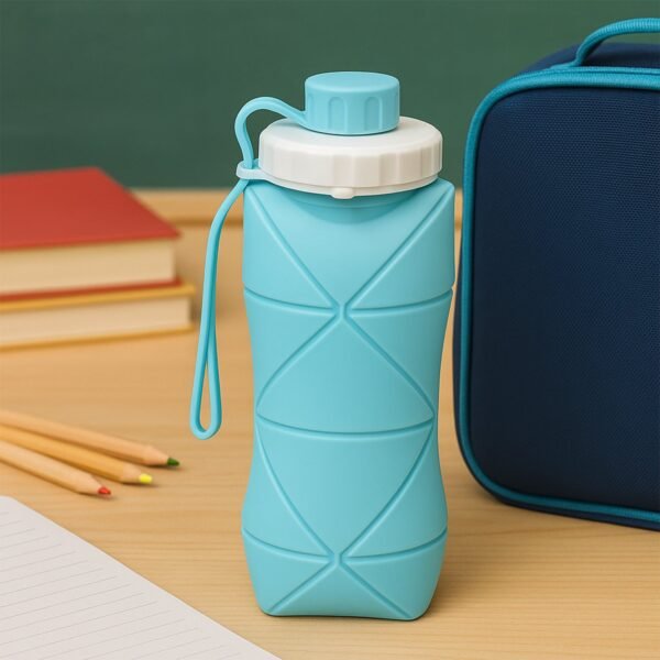 600ml Collapsible Silicone Water Bottle – Foldable & Leakproof