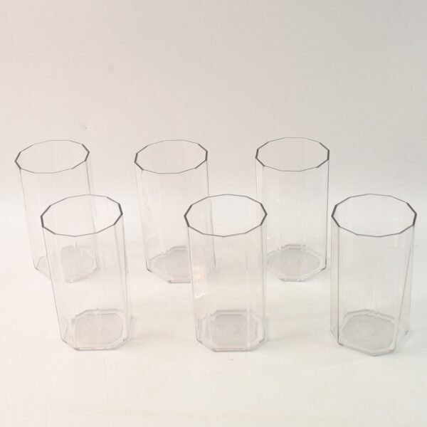 Unbreakable Plastic Drinking Glasses – Set of 6 Clear Tumblers 300ml