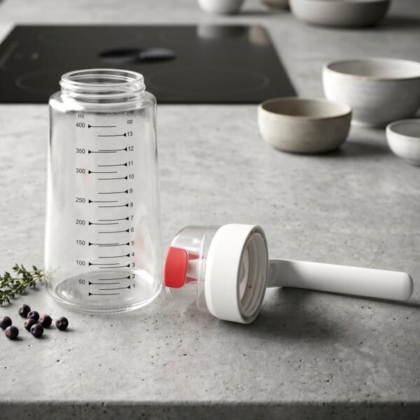Glass Oil Dispenser Bottle – Auto-Flip Cap & Precise Measurement