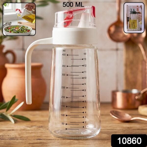 Glass Oil Dispenser Bottle – Auto-Flip Cap & Precise Measurement
