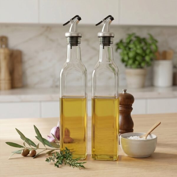 Glass Oil Dispenser Set – Leak-Proof & Stylish Kitchen Accessory