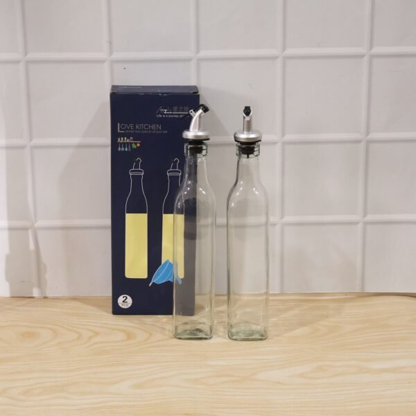 Glass Oil Dispenser Set – Leak-Proof & Stylish Kitchen Accessory