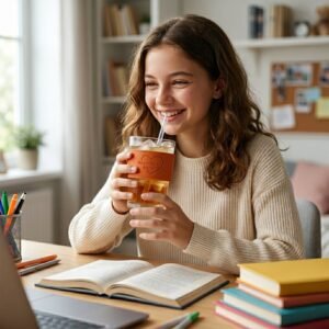 Glass Drinking Tumbler – Spill-Resistant Lid & Elegant Design
