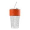 Glass Drinking Tumbler – Spill-Resistant Lid & Elegant Design