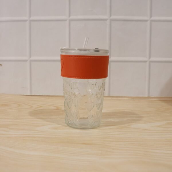 Glass Drinking Tumbler – Spill-Resistant Lid & Elegant Design
