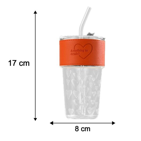 Glass Drinking Tumbler – Spill-Resistant Lid & Elegant Design