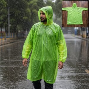 Reusable Waterproof Raincoat – Hooded Long Poncho for Men & Women