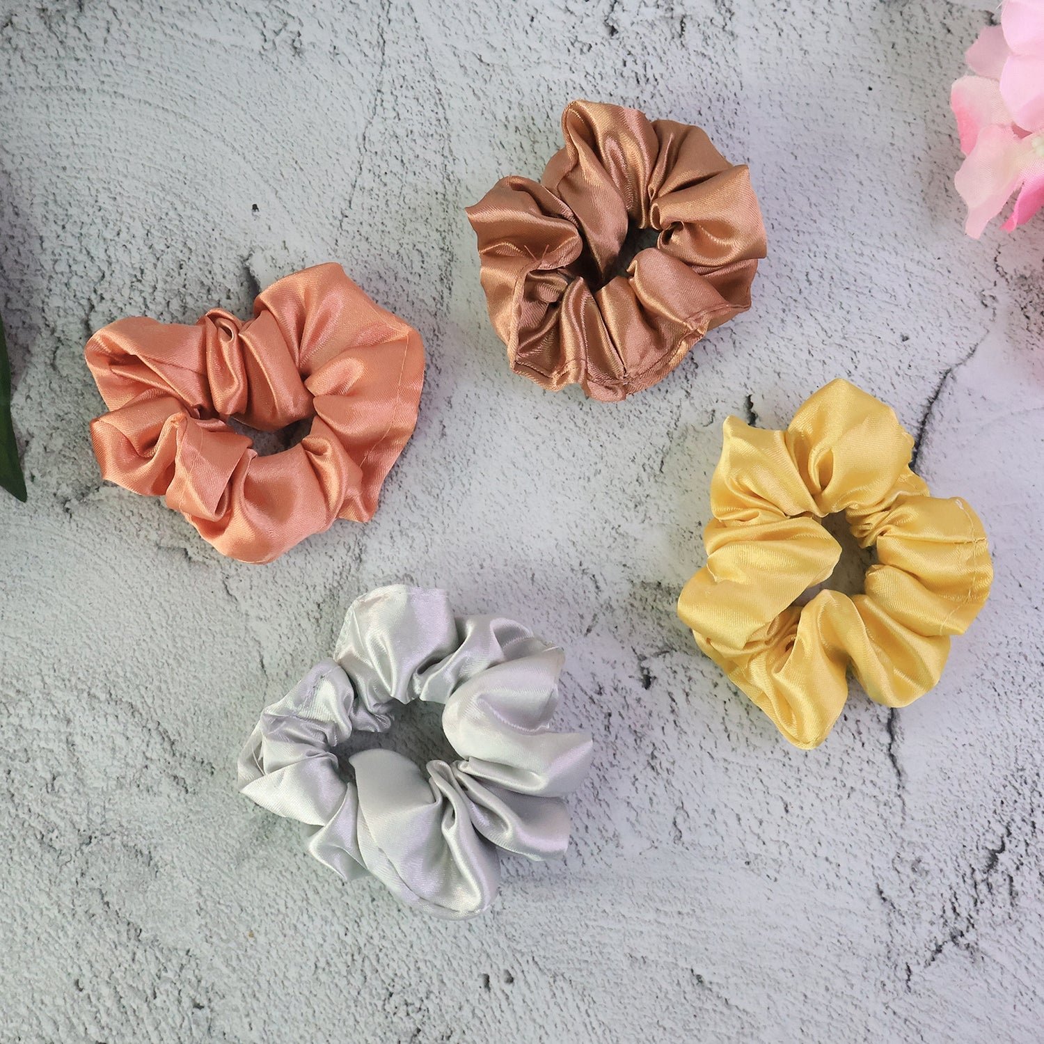 Satin Hair Scrunchies 12 Pc – Soft, Gentle Elastic Hair Ties