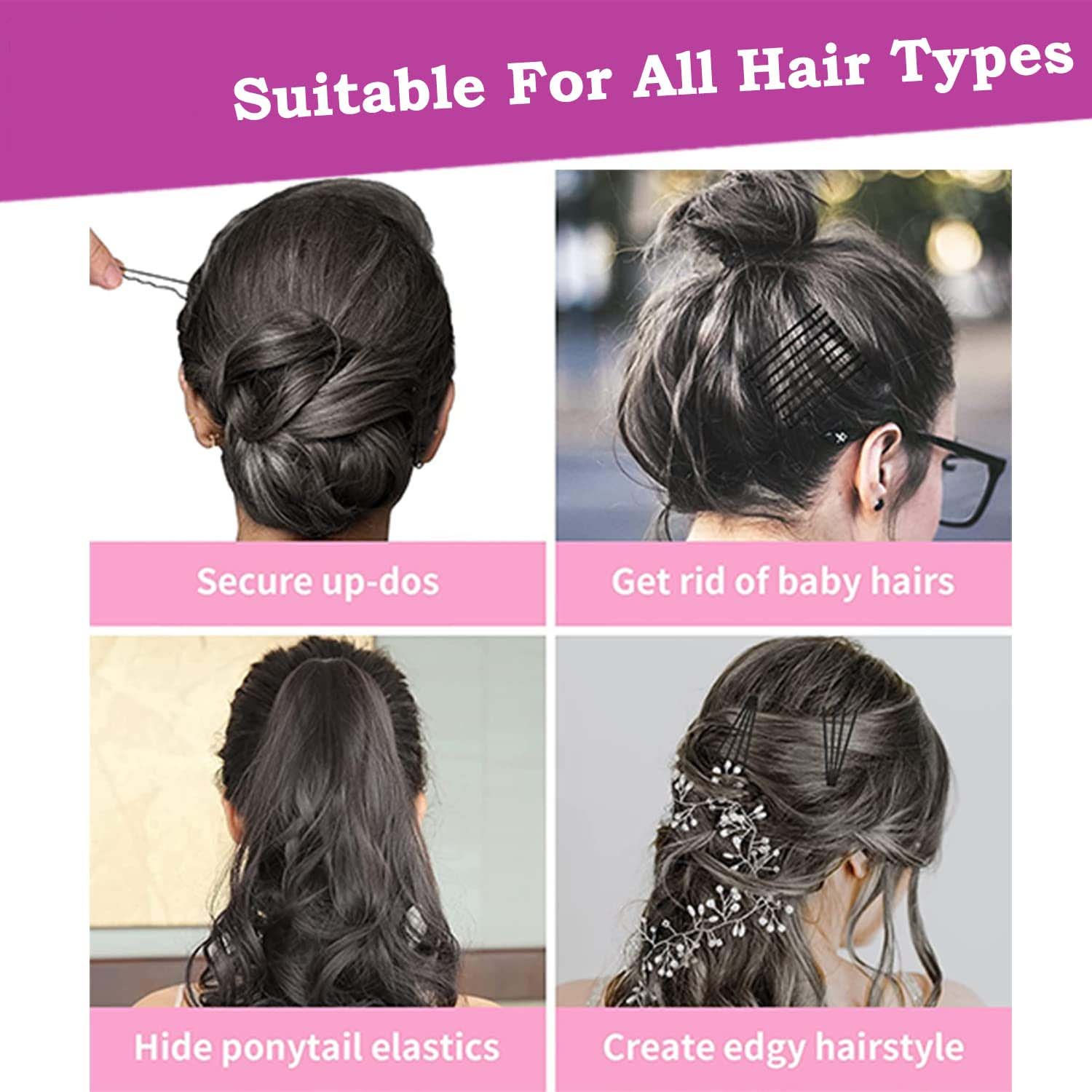 Big Black Hair Bobby Pins – Strong Non-Slip Grip Set of 24