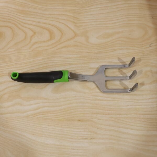 handrake-live 3 Prong Garden Hand Cultivator Fork Stainless Steel Tool Ergonomic Handle (1 Pc)