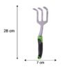 handrake-size 3 Prong Garden Hand Cultivator Fork Stainless Steel Tool Ergonomic Handle (1 Pc)
