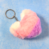 Plush Heart Keychain – Soft & Durable Pink Purple Accessory