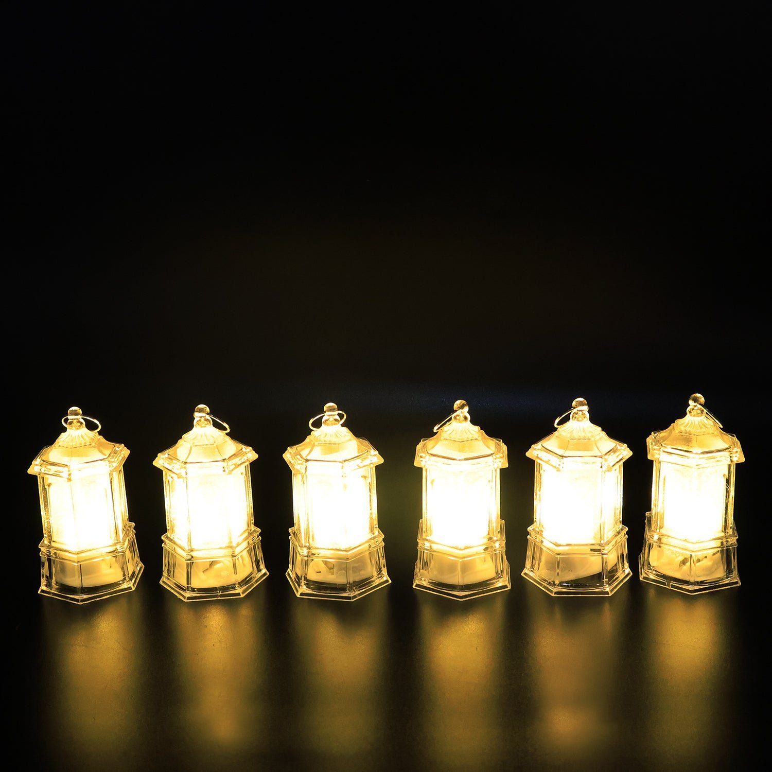 LED Decorative Lantern Lights – Set of 24 Flameless Hexagonal Lamps